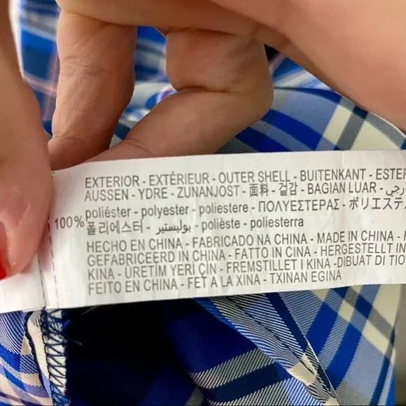 Zara blue tartan plaid puff sleeve midi dress size small - Picture 6 of 7